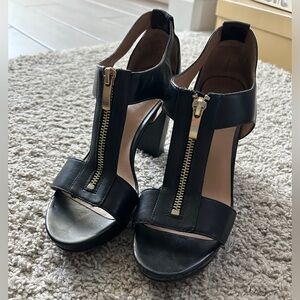 Franco Sarto Black Zippered Heels